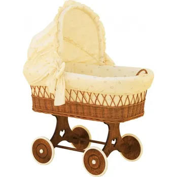 Scarlett Proutěný košík na miminko s boudičkou Méďa - béžový