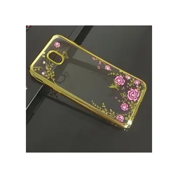 Pouzdro na mobilní telefon Chromový silikonový obal Samsung Galaxy J7 (2017) - zlatý