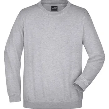 Pánský svetr James&Nicholson Pánský svetr přes hlavu JN040 Grey Heather L