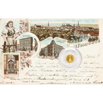 2021 - Zlatá mince 5 NZD Sloup Nejsvětější trojice - Olomouc - Dobové pohlednice