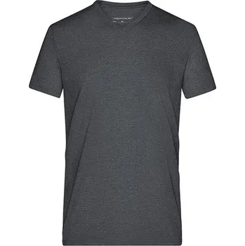 Pánské tričko James&Nicholson Pánské tričko JN974 Black Melange 3XL