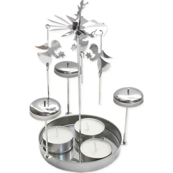 Vánoční dekorace Vánoční kolotoč kov 19,5cm stříbrná (546781)