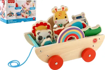 Dřevěná hračka Fisher Price Tahací vozík se zvířátky