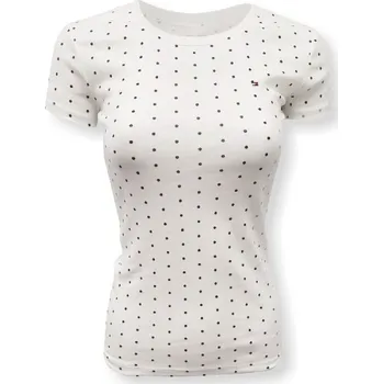 Dámské tričko Tommy Hilfiger dámské tričko s puntíky Dots bílé