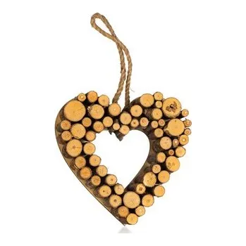 HOME DECOR Srdce dřevěné 26 x 26 cm, přírodní (HOME DECOR Srdce dřevěné 26 x 26 cm, přírodní)