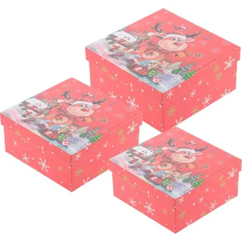 Dárkové krabičky LUX sada 3ks, Veselý sobík