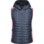 James&Nicholson Dámská vesta JN767 Pink Melange-Anthracite Melange M