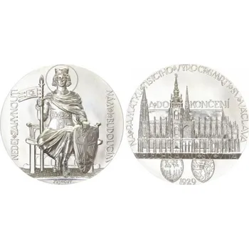 Stříbrná medaile Svatý Václav - Dokončení stavby velechrámu sv. Víta 1929/2017