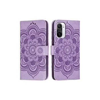 Pouzdro na mobilní telefon Knížkové pouzdro Poco F3 / Mi 11i - květ mandala fialová