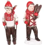 Děti zimy stojící červené - KLUK - 13 cm