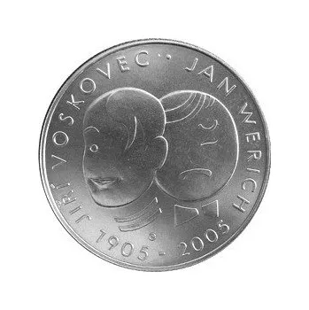 2005 - Pamětní stříbrná mince Jan Werich a Jiří Voskovec, Proof
