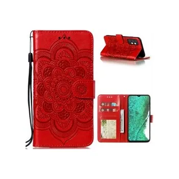 Pouzdro na mobilní telefon Knížkové pouzdro Galaxy A32 5G - květ mandala červená