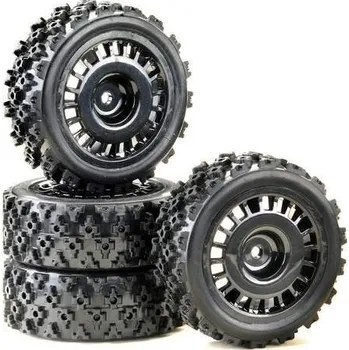 RC náhradní díl Absima Sportovní pneumatiky Rally Block Design 1:10 včetně disků, sada 4ks, černé