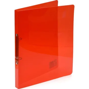 Desky A4, hřbet 2 cm, 2 kroužky, průhledná červená
