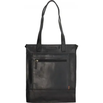 Kabelka Velká kožená černá kabelka Hide &amp; stitches columbia shopper 20564-001, Hide &amp; Stitches