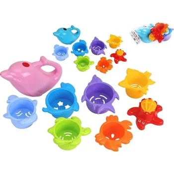 vodní stůl Pyramida mořská zvířátka 7 pater 28 cm s konvičkou ve tvaru delfína