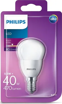 Žárovka Philips LED E14 5,5W 230V 470lm 2700K 