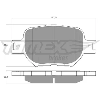 Brzdová destička Sada brzdových destiček, kotoučová brzda TOMEX Brakes TX 15-62