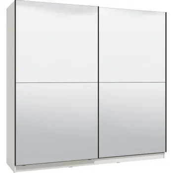 Šatní skříň Zrcadlová skříň s posuvnými dveřmi Aubrey 220 - bílá