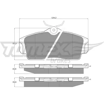 Brzdová destička Sada brzdových destiček, kotoučová brzda TOMEX Brakes TX 12-92