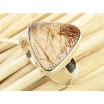 Prsten Prsten rutil v křišťálu trojúhelník Ag 925/1000 5,5g vel.56