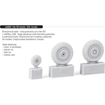 Plastikový model Eduard 1/48 Yak-9D wheels (ZVEZDA)