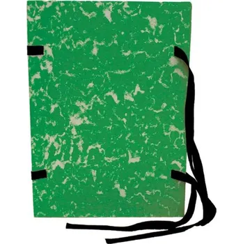 Desky spisové A4, bez hřbetu, tkanice, mramor, zelená