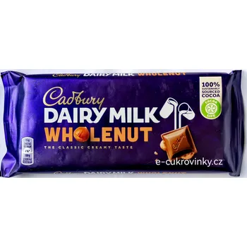 Bonboniéra Cadbury čokoláda 120 g mléčná s celými oříšky (čokoláda Dairy Milk WHOLENUT 120 g)