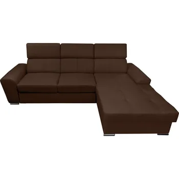 Sedací souprava Rohová rozkládací sedačka s lenoškou Colt hnědá