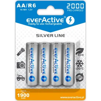 Článková baterie Nabíjecí baterie EverActive Silver Line R6 AA 4ks