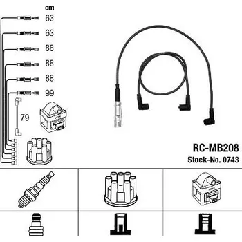 Zapalovací kabel Sada kabelů pro zapalování NGK 0743