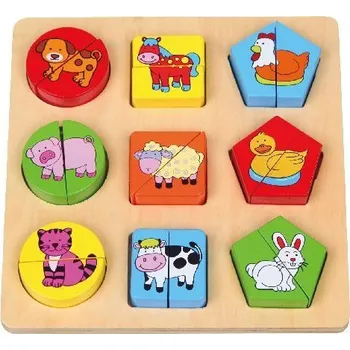 Dřevěná vkládačka tvary - FARMA