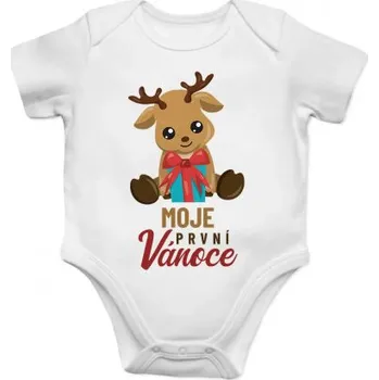 Žertovný předmět Moje první vánoce - dětské body s potiskem- Tričkový.cz