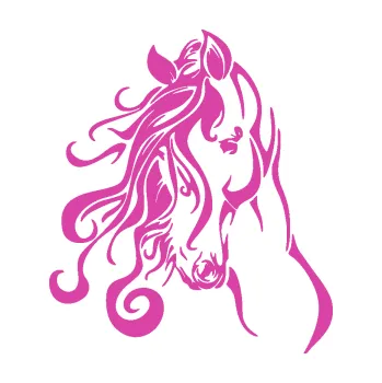 Samolepící dekorace SAMOLEPKA Kůň 094 levá (16 - růžová) NA AUTO, NÁLEPKA, FÓLIE, POLEP, TUNING, VLASTNÍ TEXT, TISK, AUTOSAMOLEPKY.cz, POLEPY, OBRÁZEK, LOGO, SAMOLEPKY