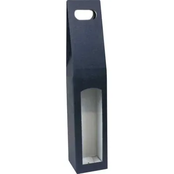 Krabice dárková na víno, 1 láhev, 8,2x8,2x40 cm, modrá