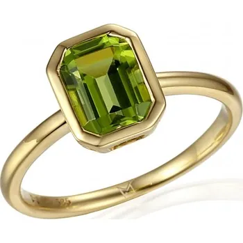 Prsten Prsten Naomi, žluté zlato a peridot (olivín) Velikost: 60