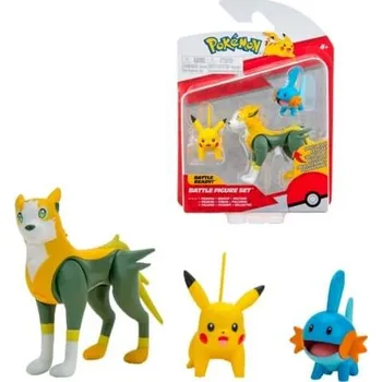 Figurka Pokémon akční figurky 3-Pack Mudkip, Pikachu a Boltund 5cm