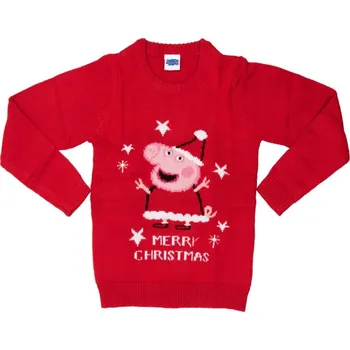 Dívčí svetr Červený vánoční svetr Peppa Pig Velikost: 110/116