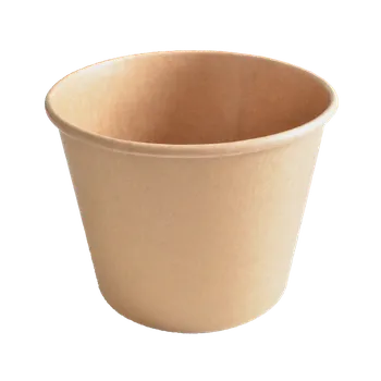 Jednorázové nádobí EcoPack Papírová miska EKO na polévku / salát 140x105x100 mm 900 ml kraft bal/50 ks