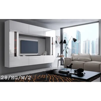 Obývací stěna Ral Obývací stěna URANUS 3, 273 cm - Bílý lesk