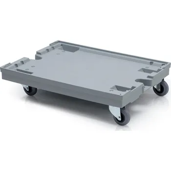 Podvozek pod přepravky 80x60cm - 2 gumová otočná kola s brzdou