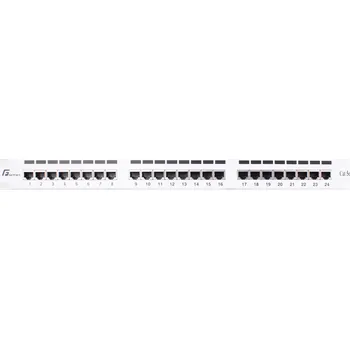 Patch panel PATCH PANEL FTP CAT.5E 24 PORTŮ ŠEDÝ PGF-5EFTP24-B6-G GETFORT