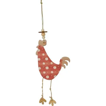 Velikonoční dekorace MFP závěs Slepice 8,5cm červená 2221583