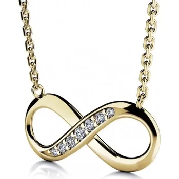 Náhrdelník Zlatý náhrdelník Infinity se zirkony, délka: 47 cm Materiál šperku: Žluté zlato, Délka: 47 cm