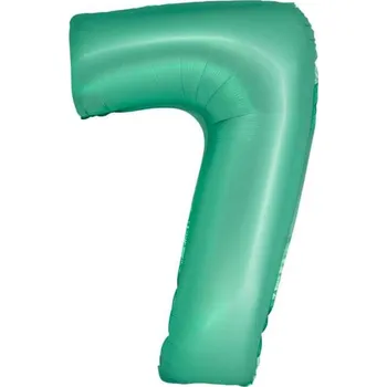 Fóliový balónek číslo 7, matná mintová, 76cm