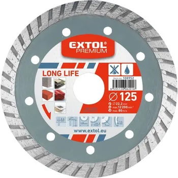 Řezný kotouč Kotouč diamantový řezný Extol Premium (108953) turbo Long Life, 150x22,2mm, suché i mokré řezání