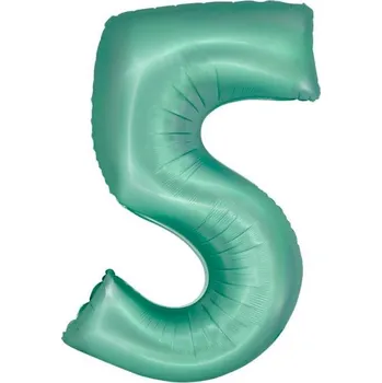 Fóliový balónek číslo 5, matná mintová, 76cm