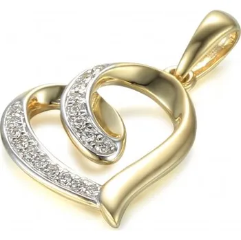 Přívěsek Briliantový přívěsek Asmara ve tvaru srdce Materiál šperku: Žluté zlato