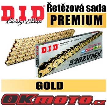 Řetězová sada pro motocykl Řetězová sada D.I.D Premium ZVMX X-ring GOLD + kalená řetězová kola KTM 640 LC4 Supermoto 99-06