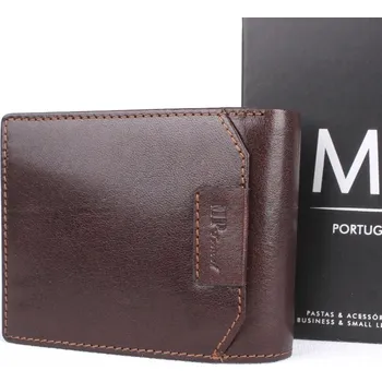 Peněženka Menší luxusní tmavěhnědá hladká kožená peněženka Marta Ponti no. B636R + RFID